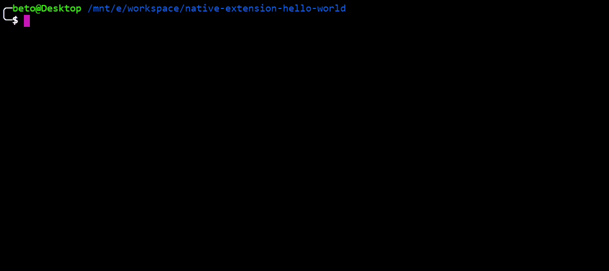 Native extensions hello world example