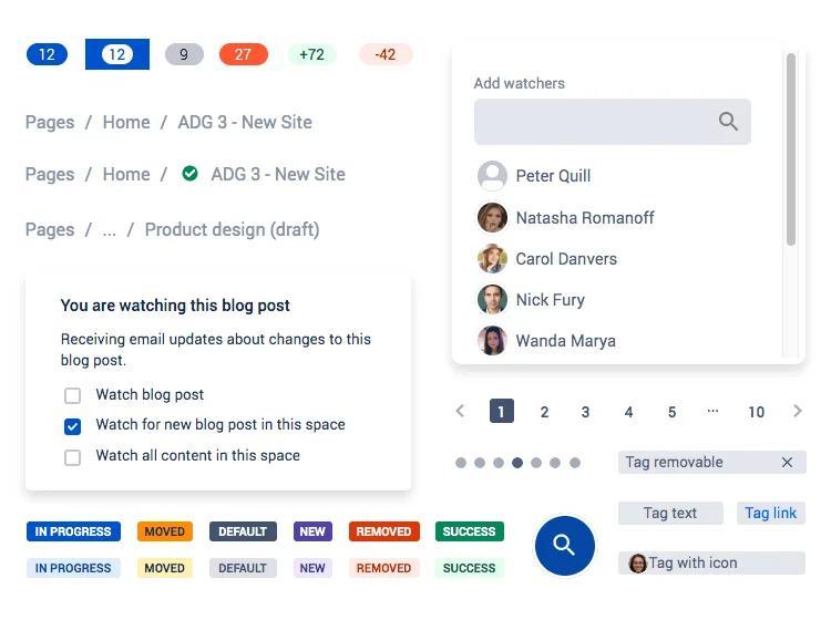 Reusable Atlaskit UI components created with React.js